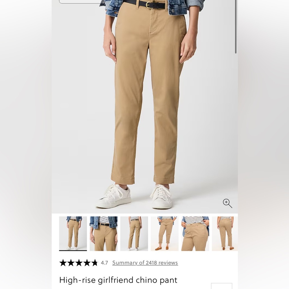 J. Crew Khaki High-Rise Girlfriend Chino Pants